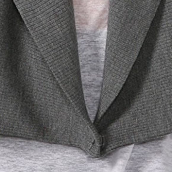 Alice + Olivia Asymmetrical Draped Wool Ribbed Knit Wrap Cardigan Vest - Picture 12 of 12